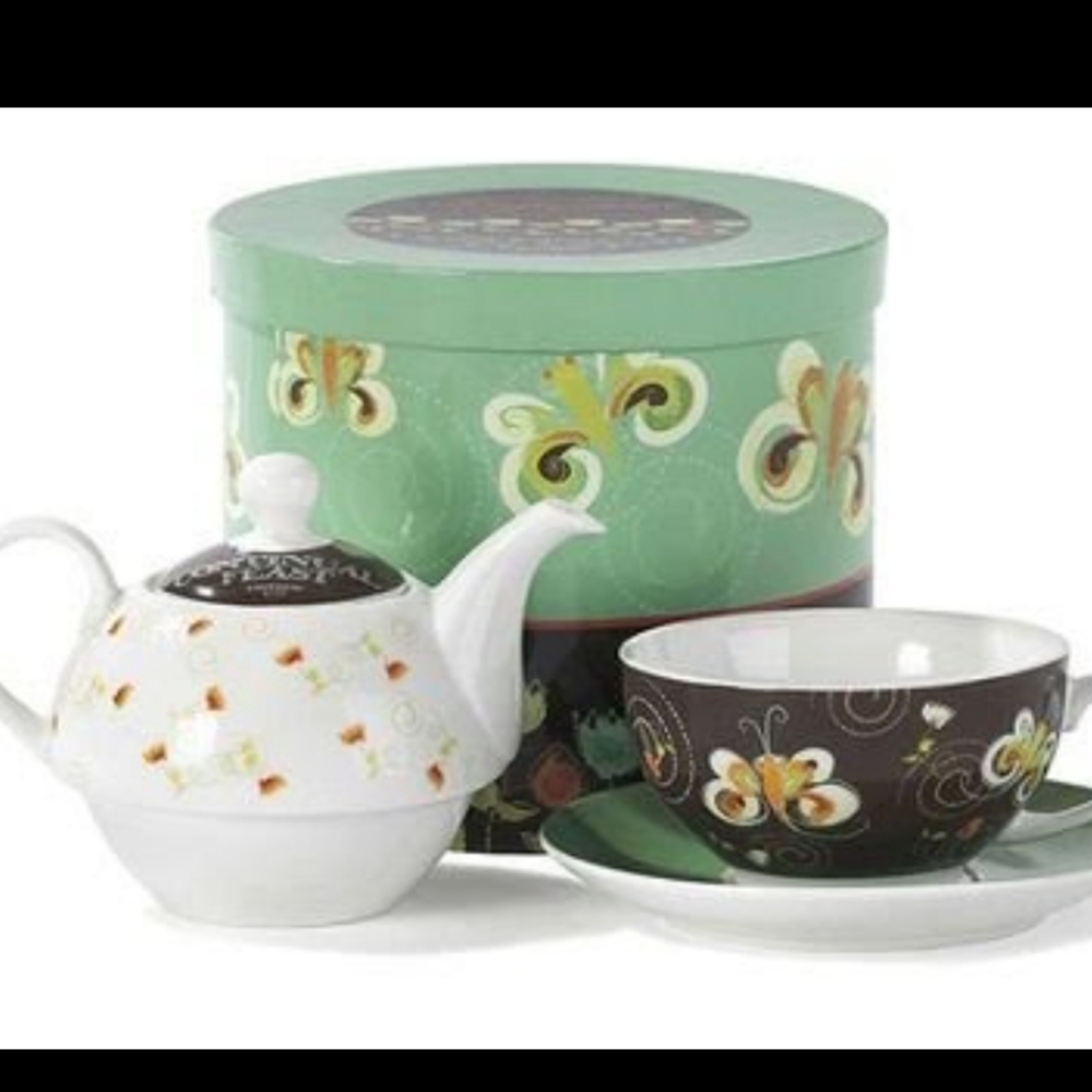 A Cheerful Heart Has A Continual Feast Tea For One Set